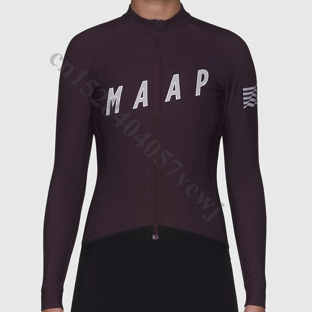 МААП Женские Длинные рукава велоодежда MTB велосипедные майки куртка Roupa De ciclismo invierno Hombre для велосипедного спорта спорт верхняя - Цвет: Черный