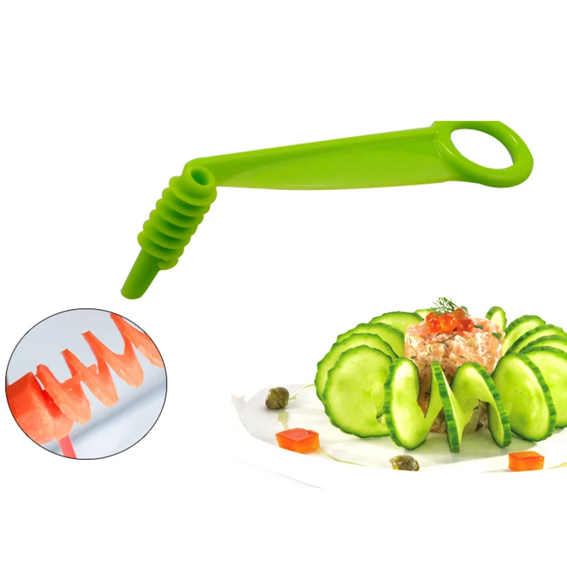 Potato Spiral Slicer Spiral Grater Slicer Vegetable Fruit Slicer Manual Spiral Screw Slic Device Fries Cut Potato Cutter Kitchen