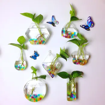 

High Borosilicate Glass Hanging Glass Flower Planter Vase Terrarium Container Flower Pots Home Garden Ball Decor Garden Supplies