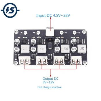 

4CH USB DC-DC Step Down Power Supply Module Buck QC2.0 QC3.0 Charger Module 24W 4-Channel Voltage Converter