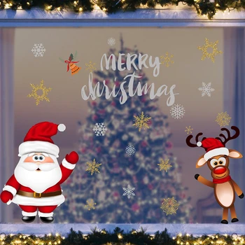 

Merry Christmas Wall Sticker Gift Wreath Window Decals XMAS Home Shop DIY