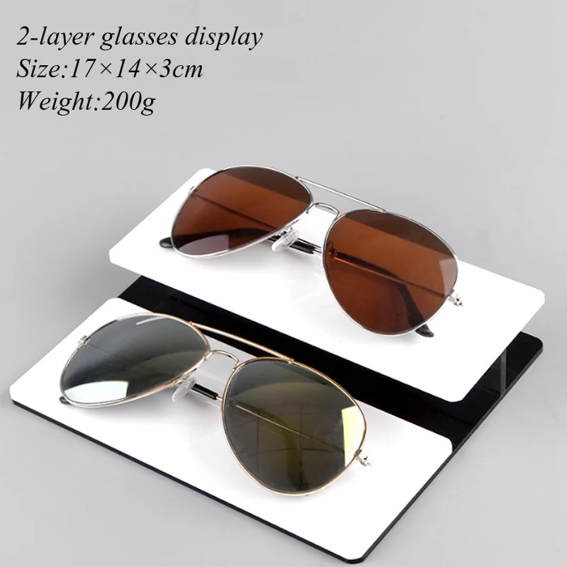 High Quality 2/3/4-layer White&Black Acrylic Sunglasses Display Riser Stand Glasses Holder Organizer Sunglasses Showcase Stand sunglasses display stand sunglasses high end acrylic display items glasses display transparent stand solid wood counter display