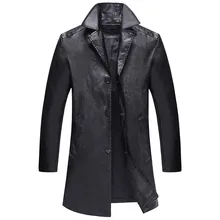 Модная деловая кожаная мужская куртка средней длины с зазубренным воротником однобортная куртка из натуральной кожи Верхняя одежда chaqueta hombre#4