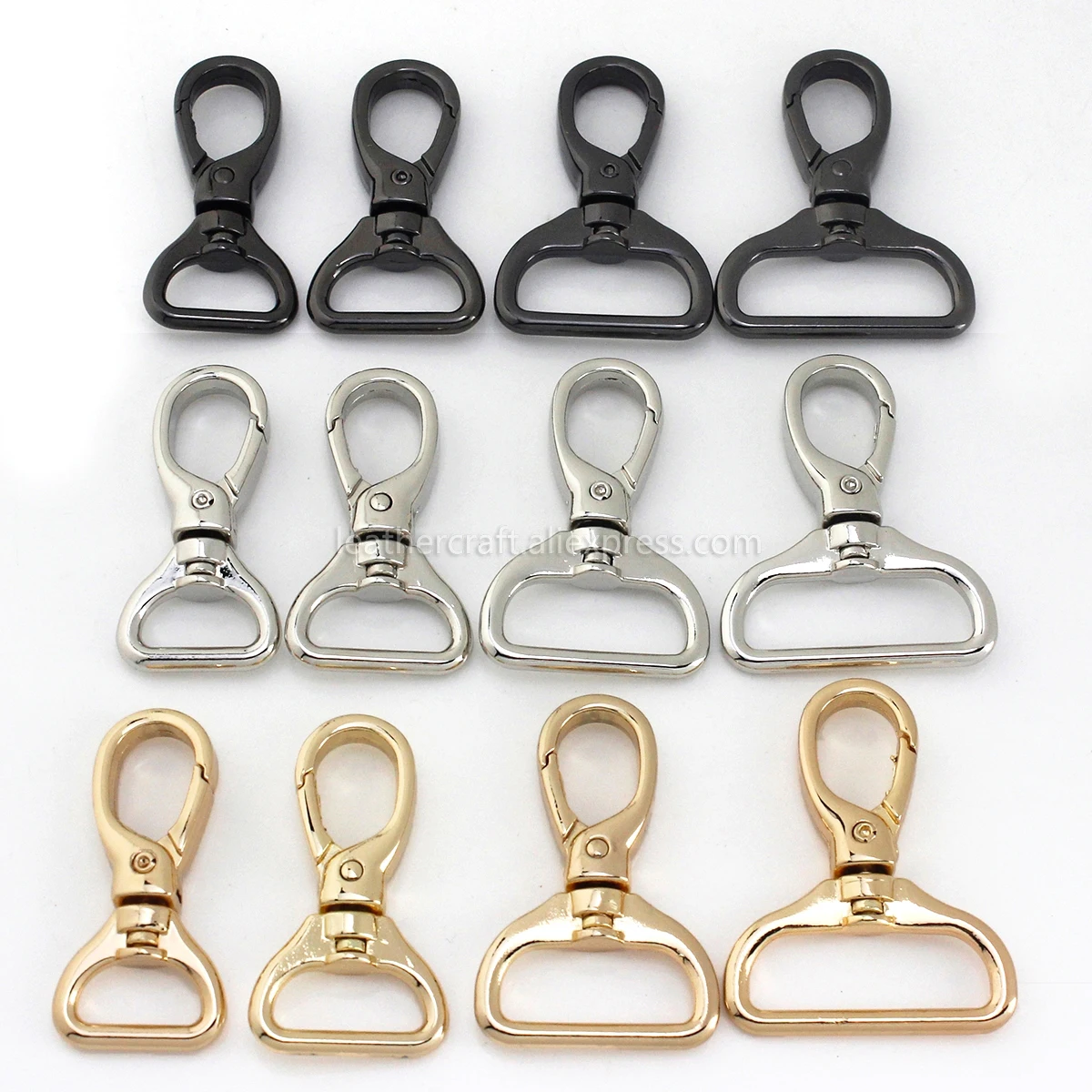 Metal 4 Sizes Snap Hook Trigger Lobster Clasps Clips Flat Bottom Spring Gate Leather Craft Pet Leash Bag Strap Belt Webbing 1pcs