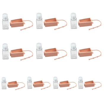 

10Pcs Portable Flip Cap Refillable Empty Bottle with Silicone Holder Keychain 28GA