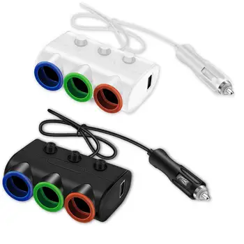 

Vehemo 2 USB Cigarette Lighter Outlet Splitter Fast Charger Multifunction Car Cigarette for 120W Adapter for 3 Socket