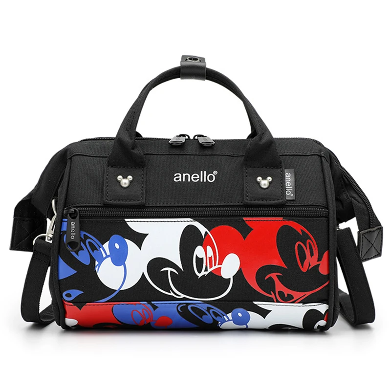 Disney Women Bag Mickey Printed Cartoon Fashion Waterproof Wear Resistant Handbag Outdoor Travel Bag Large Capacity