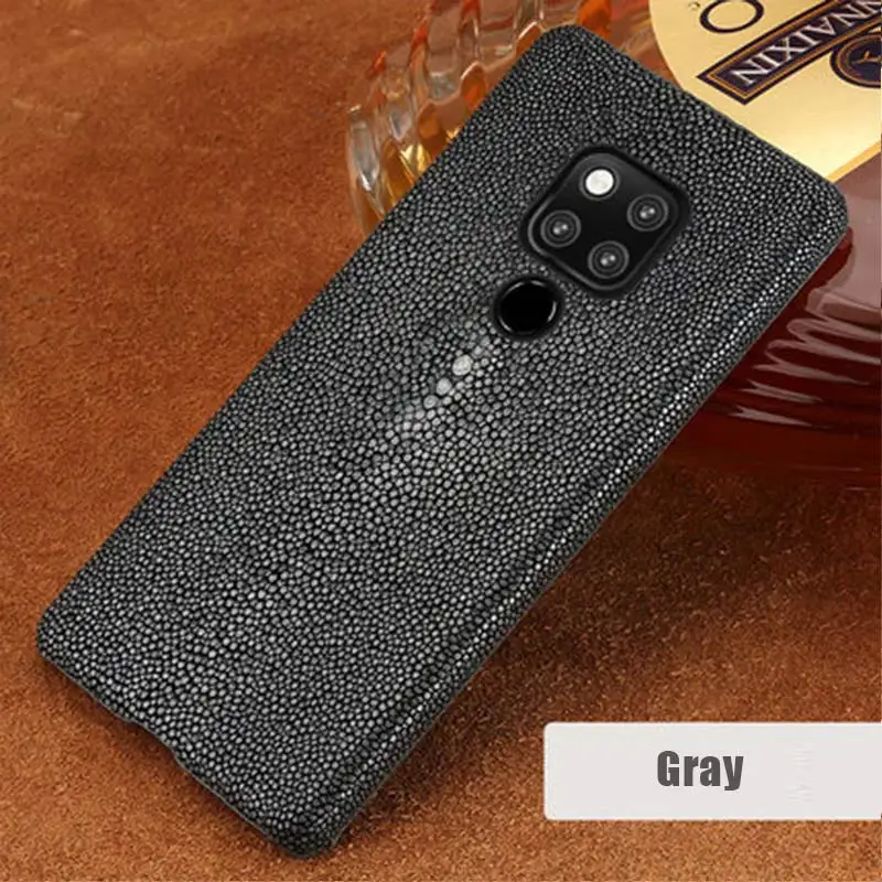 Для huawei mate 20 Pro чехол из натуральной кожи Stingray fishskin чехол для huawei mate 20 чехол s чехол из натуральной кожи задняя крышка Черный