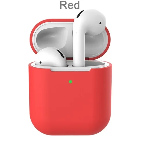 Силиконовый чехол для AirPods 2 Bluetooth наушники беспроводные наушники протектор для Apple AirPods защитный чехол для Air Pods2 чехол - Цвет: Красный