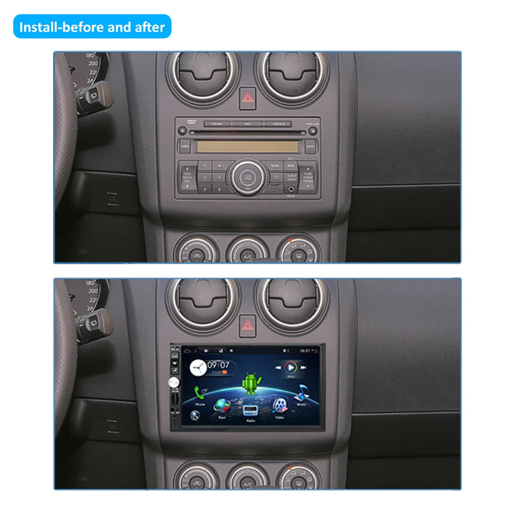 Excellent Octa Core car dvd 2 Din Android 9.0 For NISSAN QASHQAI Tiida Car Audio Stereo Radio GPS TV 3G WiFi dvd automotivo Universal SWC 2