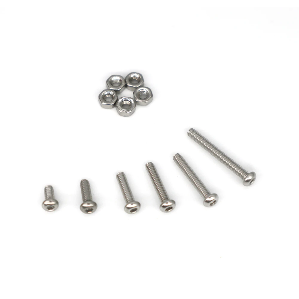 Stainless Steel Screws Screw Bolt Nut Set Hex Nuts Assortment Kit 230PCS M2 Stainless Steel 304 Hex Socket Button Head Cap Screws Bolts Hex Nuts Kit With Box
