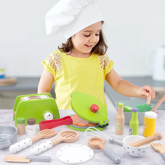 Wooden Pretend Toys Children Simulation Kitchen Play House Learn To Cut Fruit Cooking Games Baby Early Education Educational Toy 3