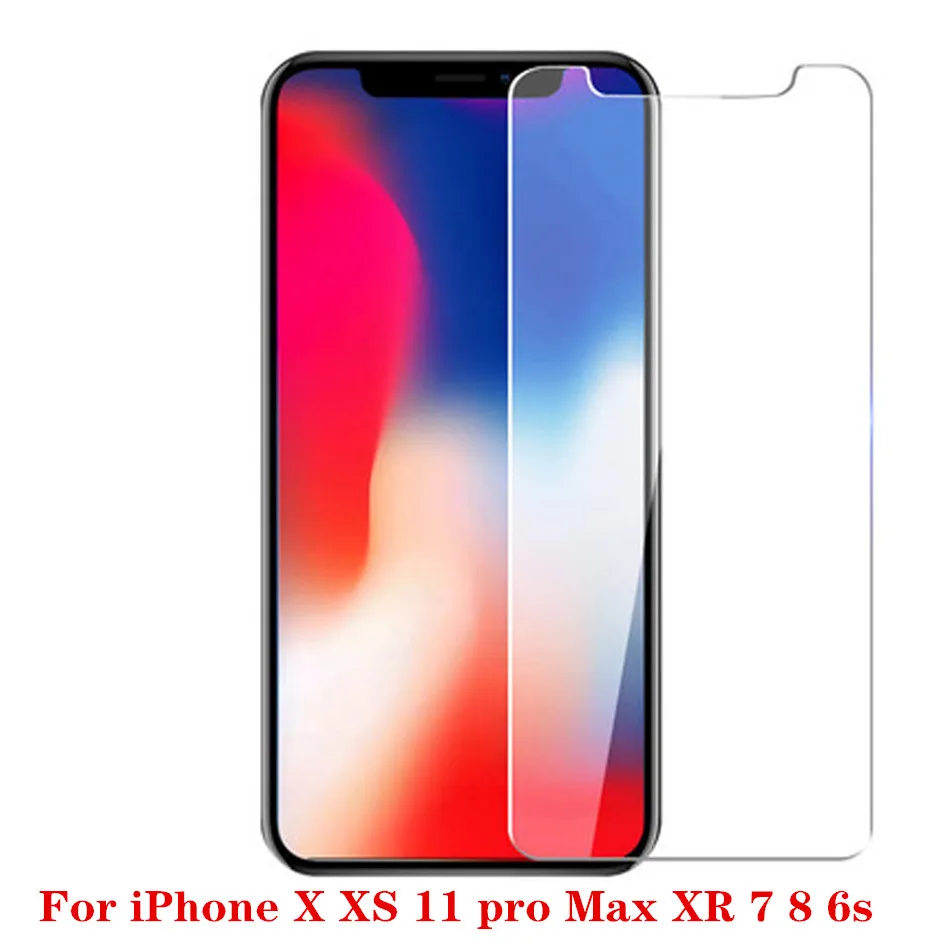 

for чехол на айфон xrTempered Glass For iPhone X XS 11 pro Max XR 7 8 6s Plus Screen Protector 5s 10 protective glass