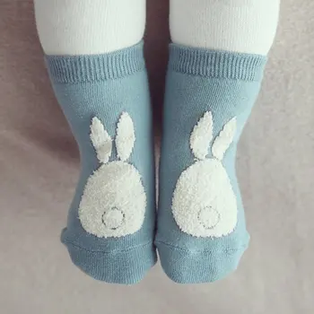 

Toddler Kids Socks Girls And Boys Soft Non-slip Socks Fur Bunny Printed Boot Cuffs Baby Socks