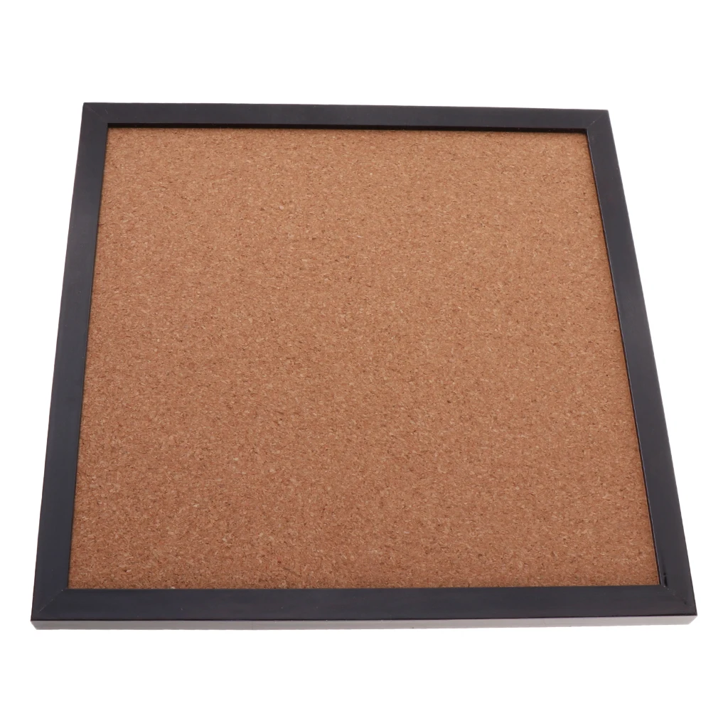 

30x30cm Black Wooden Frame Cork Board Memo Notice Message Display Board