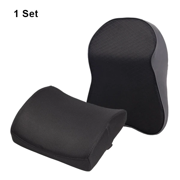 Leather Car Seat Cushion 3D Memory Foam Washable Lumbar