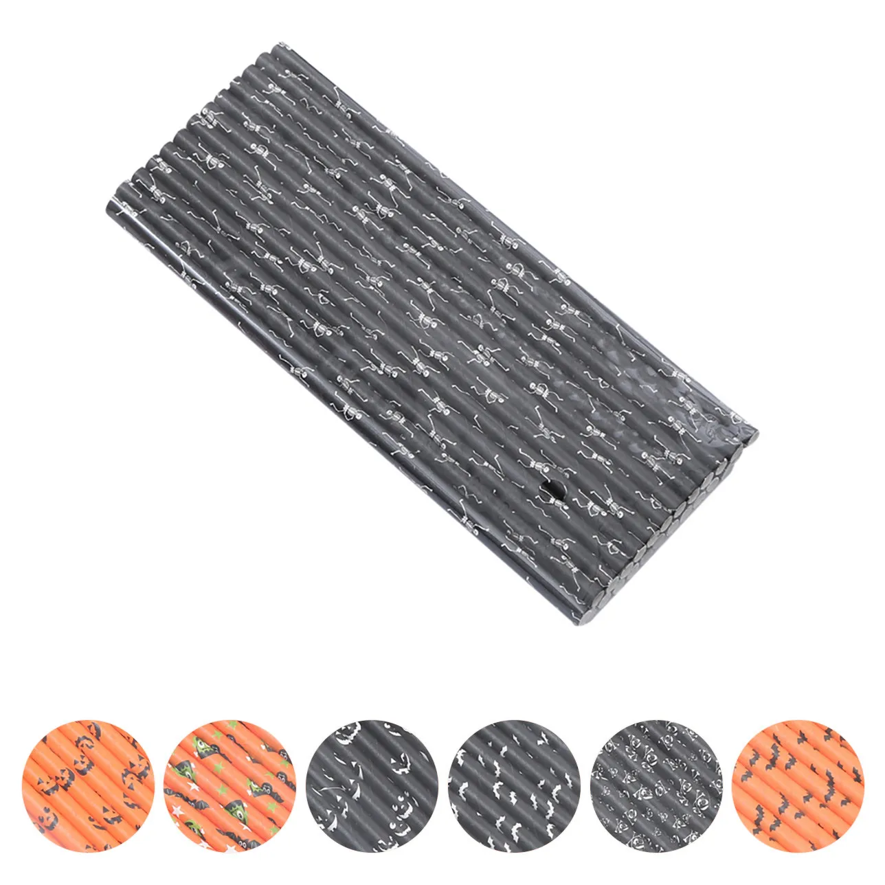 

Colorful Halloween Paper Straws For Kids Birthday Party Wedding Decoration Straw Drinking Paper Straws bachelor party #C