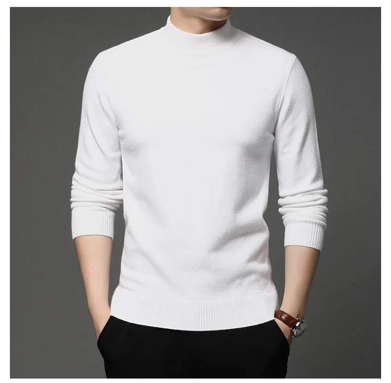 2020 Autumn and Winter New Men Turtleneck Pullover Sweater Fashion Solid Color Thick and Warm Bottoming Shirt Male Brand Clothes