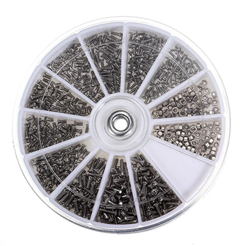XNEMON 600Pcs 12 Kind of Small Screws Nuts Electronics Assortment Kit M1 M1.2 M1.4 M1.6 |
