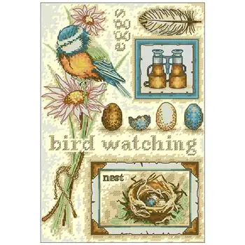 

Blue bird animals patterns Counted Cross Stitch 11CT 14CT 18CT DIY Chinese Cross Stitch Kits Embroidery Needlework Sets