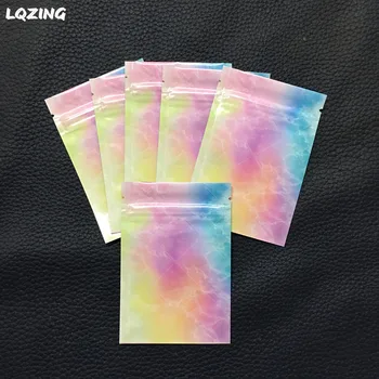 

500pcs 7*10cm Colored/Grey Marble Heat Seal Gift Bags Flat Retail Package Jewelry Cnady Bag Plastic Foil Zip Bags