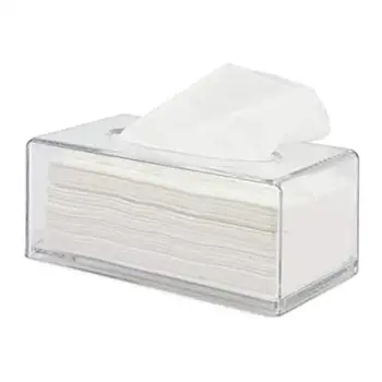 

1PC Rectangle Tissue Box Facial Tissue Box Wall Mounted Stainless Steel Easy to Clean Waterproof for Bathroom Dressers