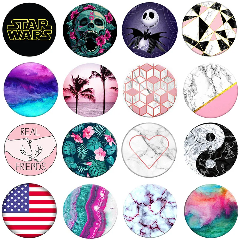 

попсокет Marble Colored Drawing popsoket Round Flexible Gasbag Phone Holder 2 Rating UP and Down pocket socket