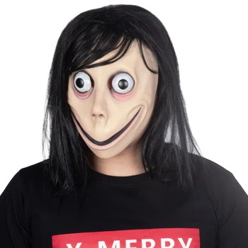 

Patygr Scary Momo Mask Ghost Latex Zombie Mask Realistic Masquerade Halloween Mask Long Hair