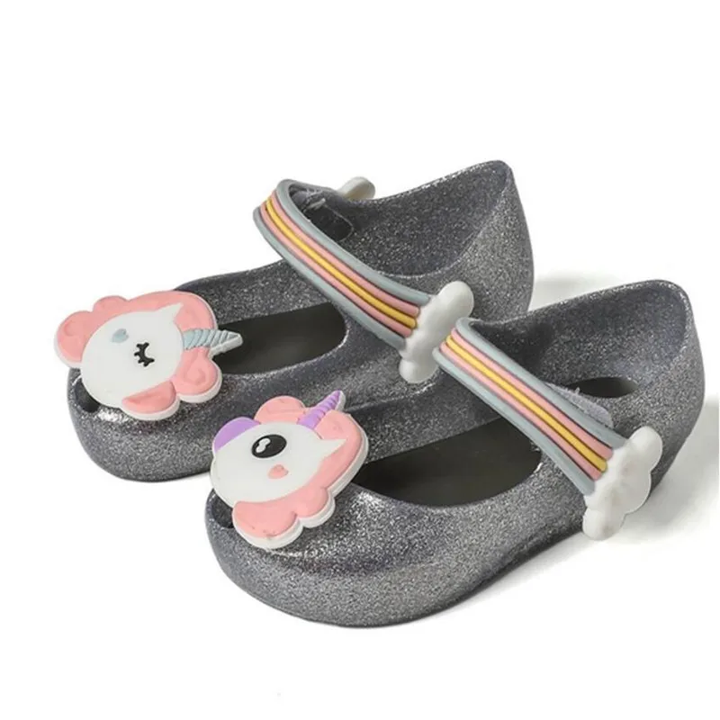 picture-4 Mini Melissa/; прозрачные сандалии в виде единорога; обувь для девочек; зимняя прозрачная обувь; сандалии в стиле даргона с открытым носком для девочек; нескользящие детские сандалии для малышей - Цвет: picture-4