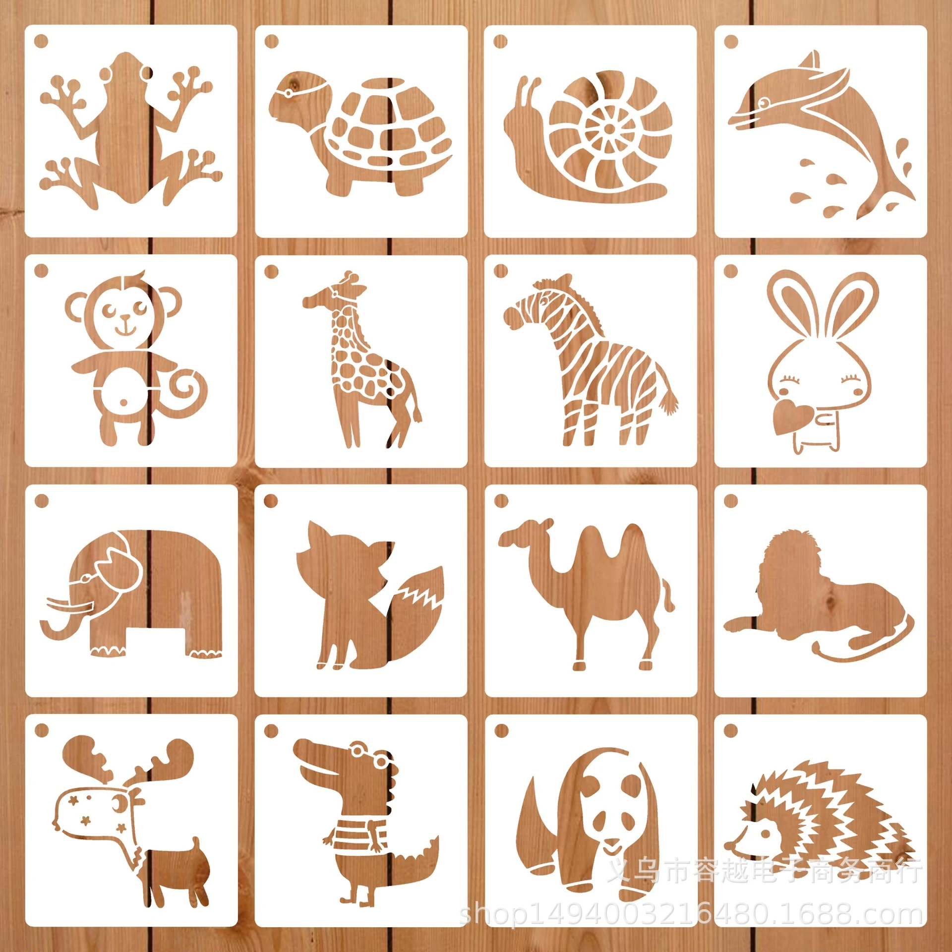 16Pcs/Set 13cm Zoo Animals Elephant Lion DIY Layering Stencils Wall  Painting Scrapbook Coloring Embossing Album Decor Template|Stencils| -  AliExpress