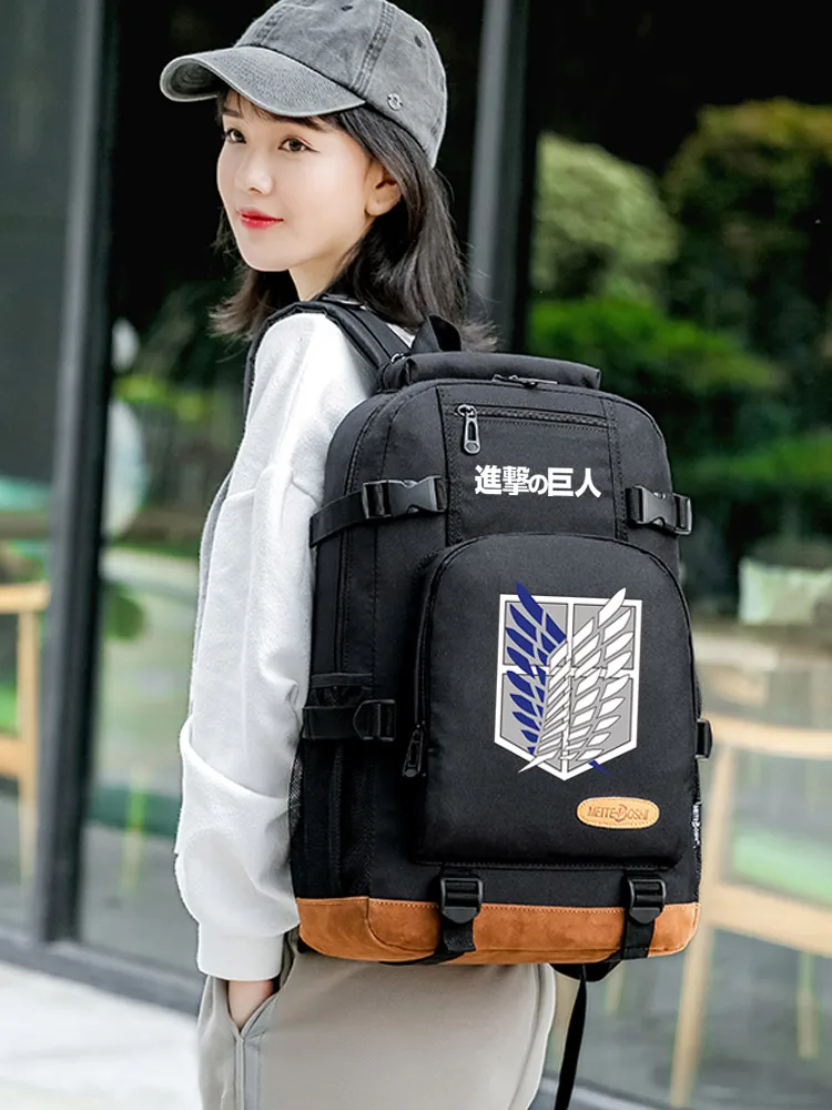 

New Anime Attack On Titan Backpack School Bags Bookbag Women Bagpack Teenagers Men Laptop Travel Shoulder Bags Gift