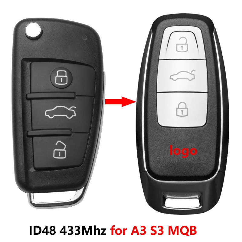 KEYECU-3-Button-Folding-Flip-Remote-Key-Shell-Case-Fob-for-Audi-A6L-Q7-A2-A3_副本