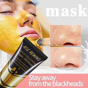 

24K Gold Collagen Face Mask Remove Blackhead Shrink Pores Fade Fine Lines Oil Control Moisturizing Firming Whitening Cream TSLM1