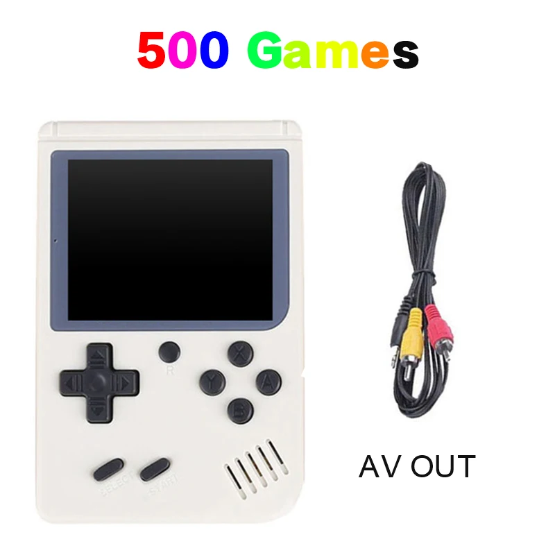 Портативная игровая приставка в 8-битный ретро мини Портативный 3,0 дюймов Цвет ЖК-дисплей игровая консоль 500 в 1 встроенный игровая консоль для детского подарка - Цвет: White