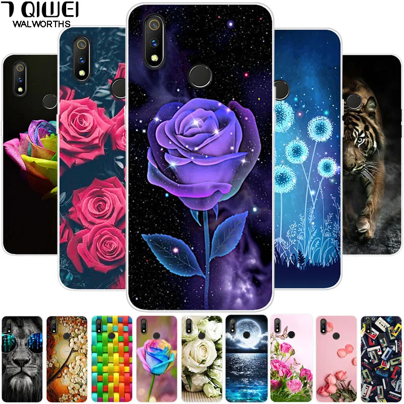Чехол для OPPO Realme 3 Pro чехол с цветком из ТПУ силиконовый мягкий телефона s задняя