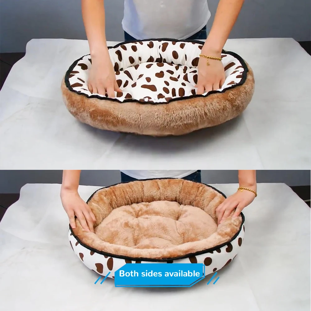 Согревающая кровать для собак, моющаяся, для питомцев, флоппи, очень удобная плюшевая подушка для обода и нескользящая Нижняя кровать для собак, для больших и маленьких собак, для дома