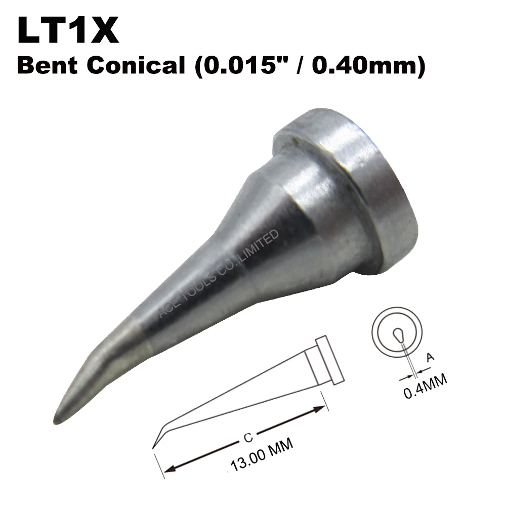 10 Pezzi Lt1X Punte Di Saldatura Piegate Da 0.4Mm Sostituire Per Weller Wp80 Wsp80 Wsfp8 Wd1000 Wd2000 Wsd81 Ws81 Wsf81D8 Ws81D5 Manico In Ferro