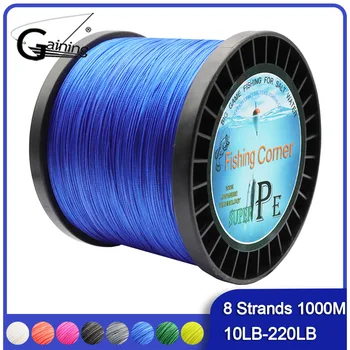 

Gaining 1000M Super Strong Japan Multifilament 100% PE Braided Fishing Line 8 Strands Braided Wires 10-220LB