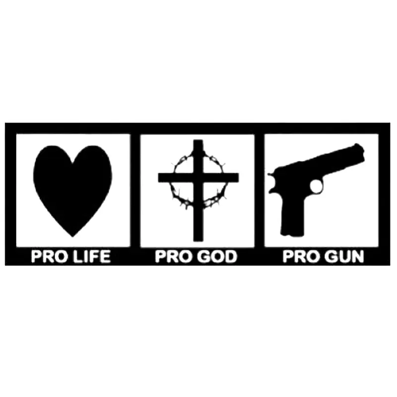 

Pro Life Pro God Pro Gun Car-Sticker and Decals Funny for Bumper Window Motorcycle Waterproof Car Accessories Interior PVC15*6cm