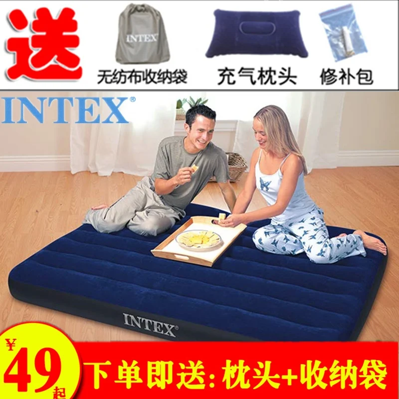 Inflatable mattress inflated sheet people double their outdoor portable air cushion bed bed bed blow-up lilo a nap funny kids ring toss outdoor new year gift reindeer inflatable antler hat ferrule game christmas headband inflated toys