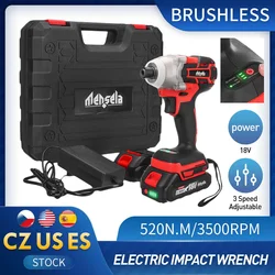 520n.m sem escova sem fio chave de impacto elétrica 1/2 polegadas ferramentas elétricas 15000mah li bateria compatível makita 18v bateria 3500rpm
