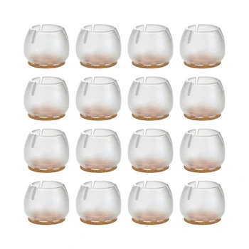 

16 Pack Chair Leg Floor Protectors for 37mm to 41mm Chair Legs,Round Silicone Chair Leg Caps Chair Leg Tip,Transparent Clear