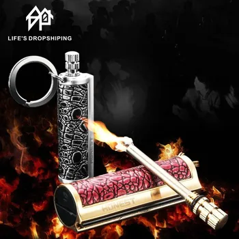 

Outdoor Reusable Match Metal Durable Waterproof Matches Flint Stone Cigarette Lighters Keyring Instant Emergency Fire Starter