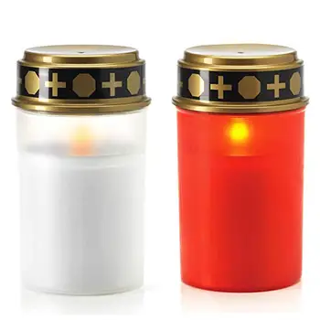 

LED Solar Candle Lamp Flameless Waterproof Electronic Memorial Candle Decorative Tea Lights For Cemetery Ritual Prayer