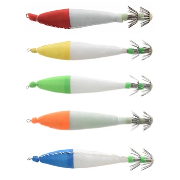 

25Pcs Fishing Lures Squid Jig 10.5CM 6.3G Luminous Prawn Lures Fishing Tackle