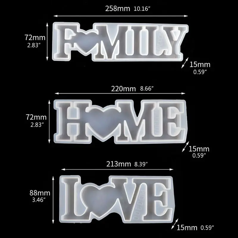 Love Home Family Silicone Mold Love Sign Word Mold Epoxy Resin Molds Art Crafts silicone mold