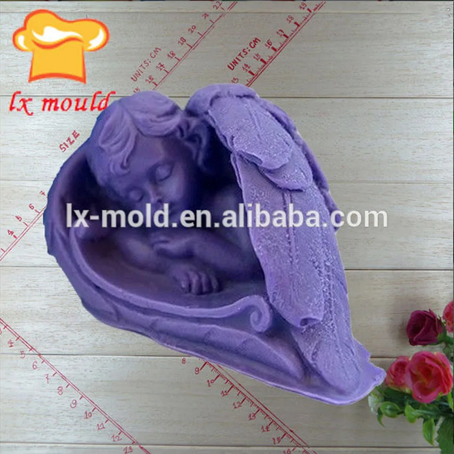 

3d sleeping angel wing silicone handmade silicone soap mold