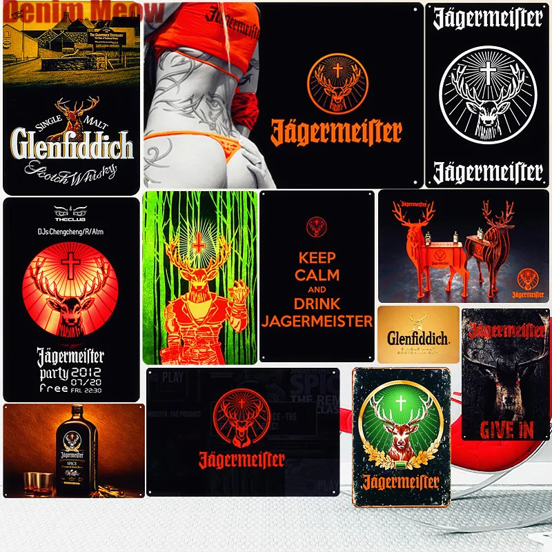 Jagermeister винтажная металлическая оловянная вывеска украшение для бара оленя