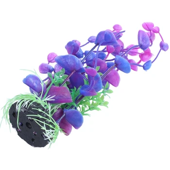 

New 7.9" Fuchsia Green Plastic Fish Tank Underwater Ornament Aquarium Aquatic Plant