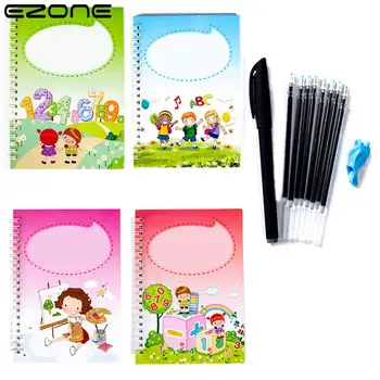

EZONE Magic Calligraphy That Can Be Reused Handwriting Copybook Set Kindergarten Grooves Post for Kid Calligraph